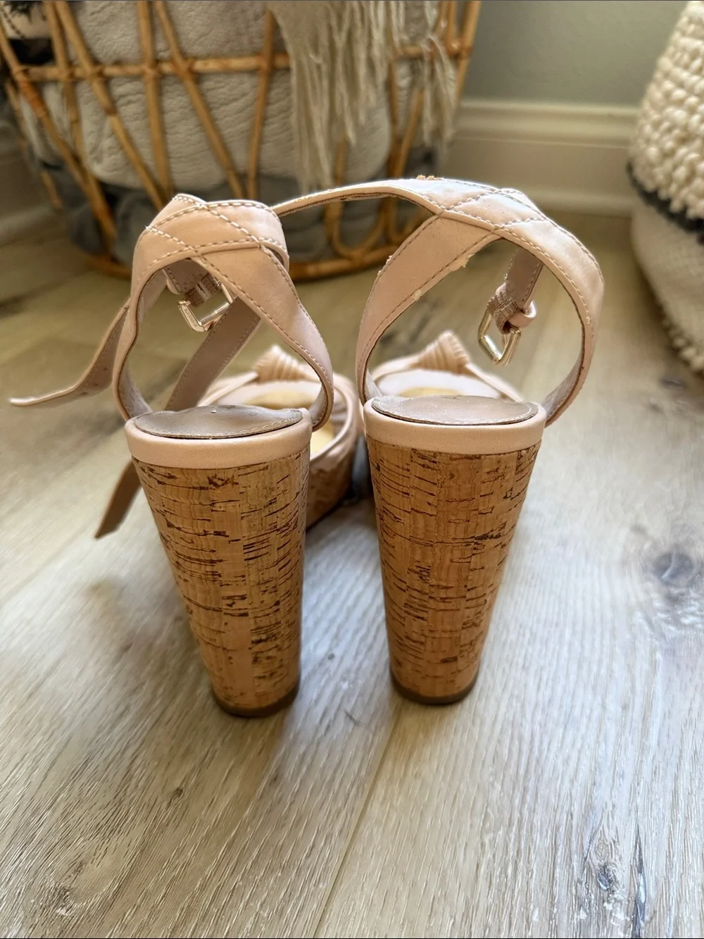 ALDO Blush Knot Front Slingback Wedge Sandals